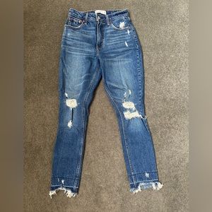 Curve Love Skinny High Rise Abercrombie 24 00 Regular Distressed